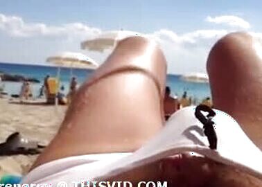 My Amazing hands free cumshot on beach