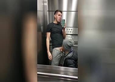 Sexy friends in the elevator