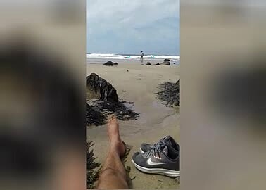 Masturbation outdoor on the beach
