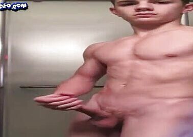 Twink masturbates in bathroom