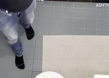 Piss 001 Bird View Half Naked Soft Cock Bathroom