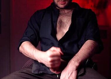 Handsome Noel Dero in A Sexy Shirt and Trousers Jerks Off with A Look at The Camera and Cums