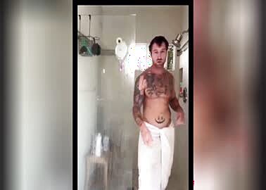 Straight sexy guy showers
