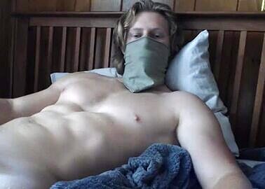 Buff Blond Hunk Jerking Off