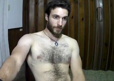 Fit Hairy Hunk Jerking Off