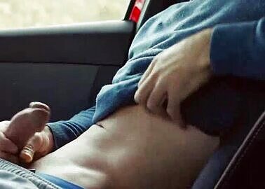Horny Guy Jerking In His Car