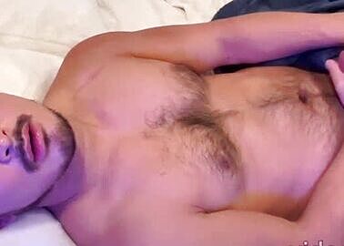 Hairychested Asian Jacking Off