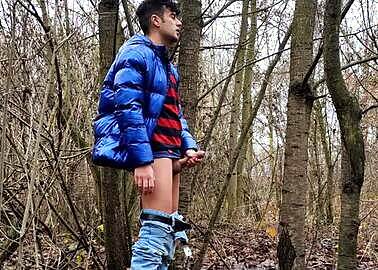Middle Eastern Young Guy with Thick Dick Cums Outdoors