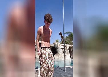 Naked pole dancing practice