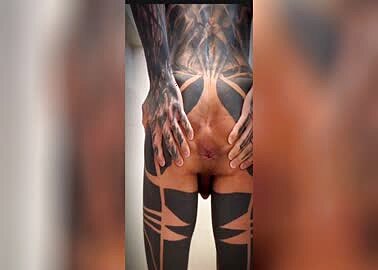 the best tattoed body spread asshole and cum