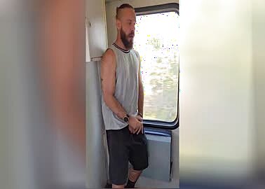 Stud Jock Wanks On Train