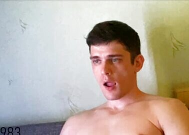 Hot German Guy Stroking His Shaved Cock