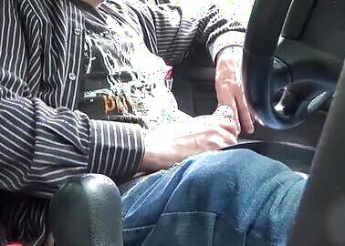 Norwegian Step Daddy Jerking In The Car
