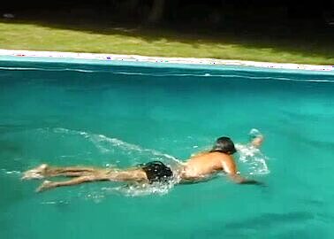 Twinks hot fucking by the pool