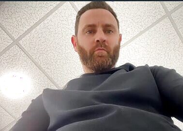 hot guy cums at work