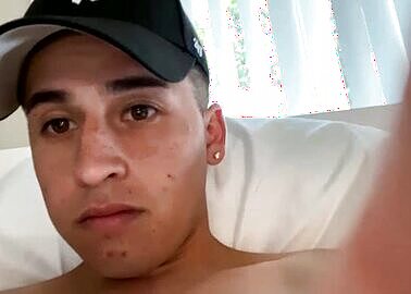 cute latino for a huge cum on his leg
