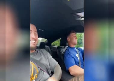 Friends in car