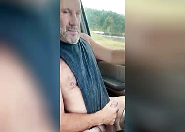 dad jerk off White driving