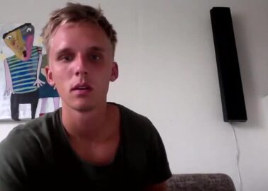 Blonde Bombshell Couch Wank