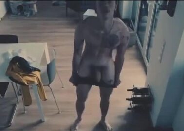 White college jock show off