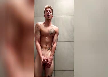 Jerk off in public toilet